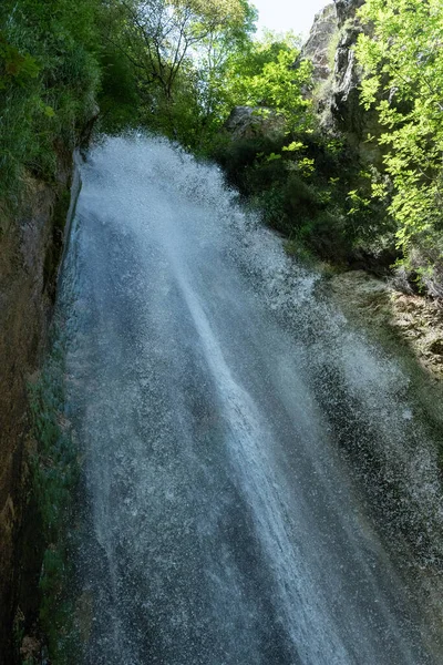 High Speed Aufnahmen Des Wasserfalls Oase Der Jagd Senerchia Park — Stockfoto
