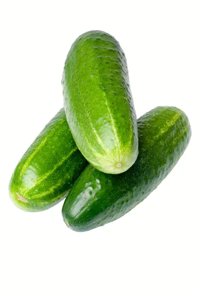 Three cucumbers isolated — Stock Photo, Image