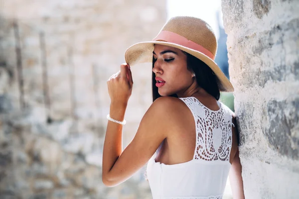 Stunning woman posing in summer