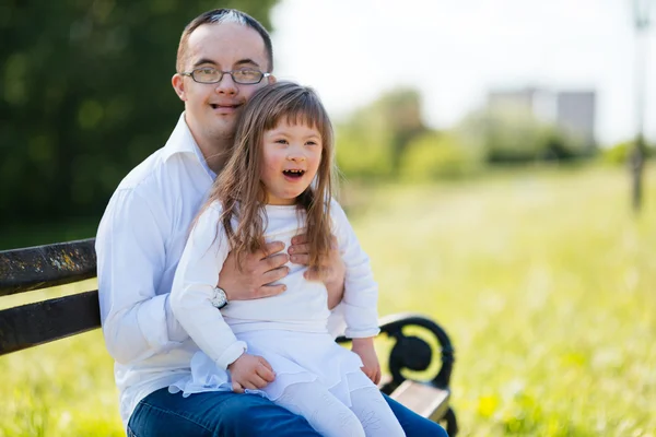 Down syndrome people together — Stock Photo, Image