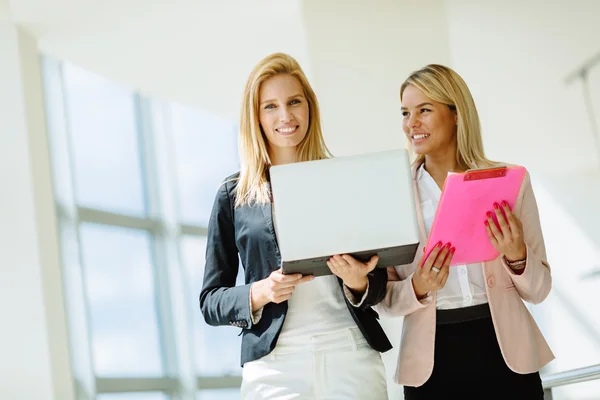 Empresarias discutiendo planes en compañía — Foto de Stock