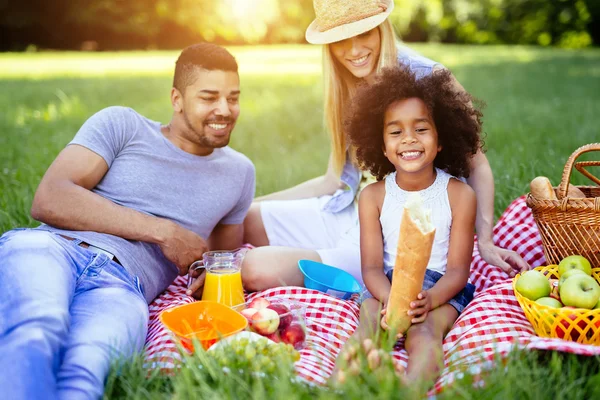 Rodzinny piknik na świeżym powietrzu — Zdjęcie stockowe