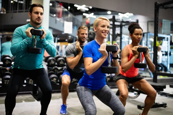 Fitness Sport Training Gym Success Lifestyle Concept Group Happy People — Stock Photo, Image