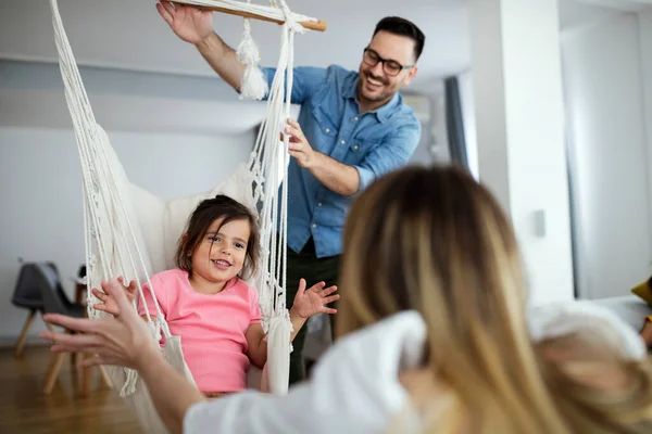 Happy Family Having Fun Spending Time Together Home — Stock Photo, Image