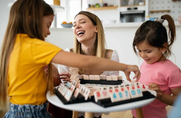 Happy Family Mother Father Children Playing Having Fun — Stock Photo, Image