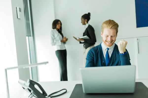 Businesman being happy for achieving his goals — 스톡 사진