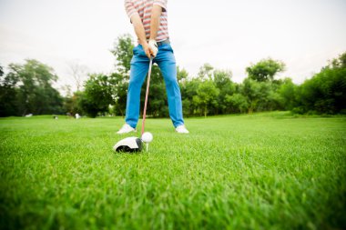 Golfçü bir çekim hazır Başlarken