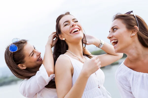 Mujeres alegres divirtiéndose Imagen De Stock