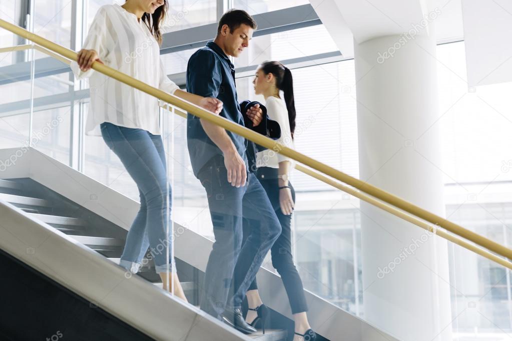 Group of businesspeople on stairs