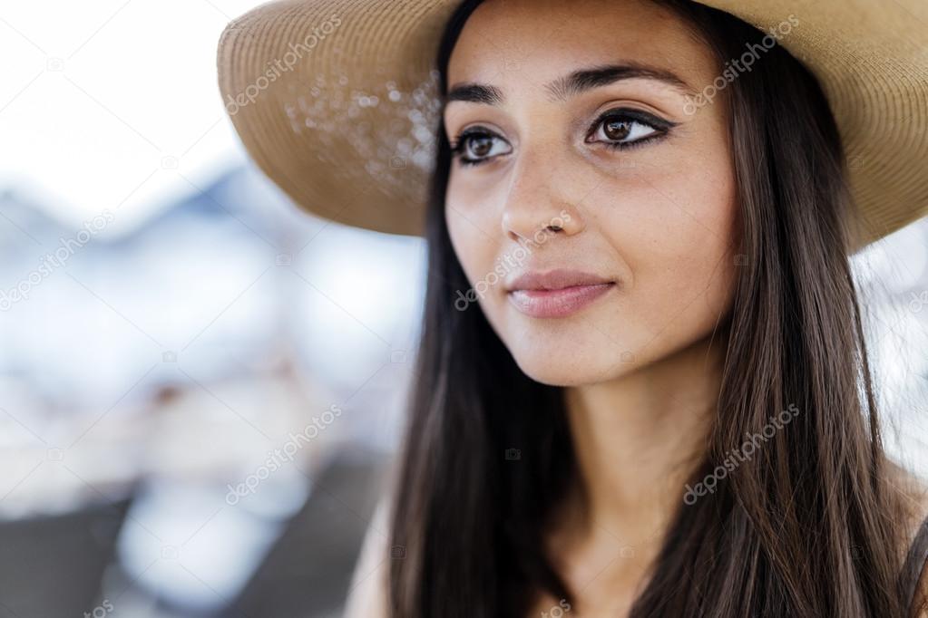 Attractive woman in hat