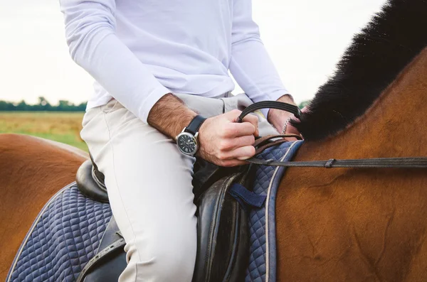 Equitação a cavalo a cavalo — Fotografia de Stock