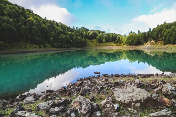 Zielone jezioro. Gruzja — Zdjęcie stockowe