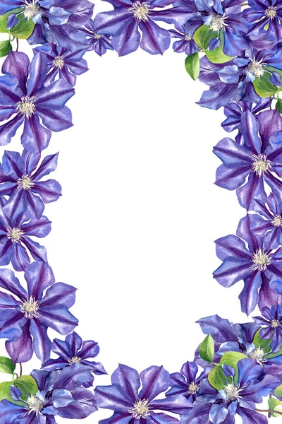 明信片 十字花科植物的框架 白底蓝花婚纱婚纱 — 图库照片