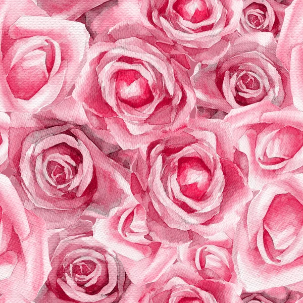 Акварель Безшовний Візерунок Троянд Ботанічна Весільна Ілюстрація — стокове фото