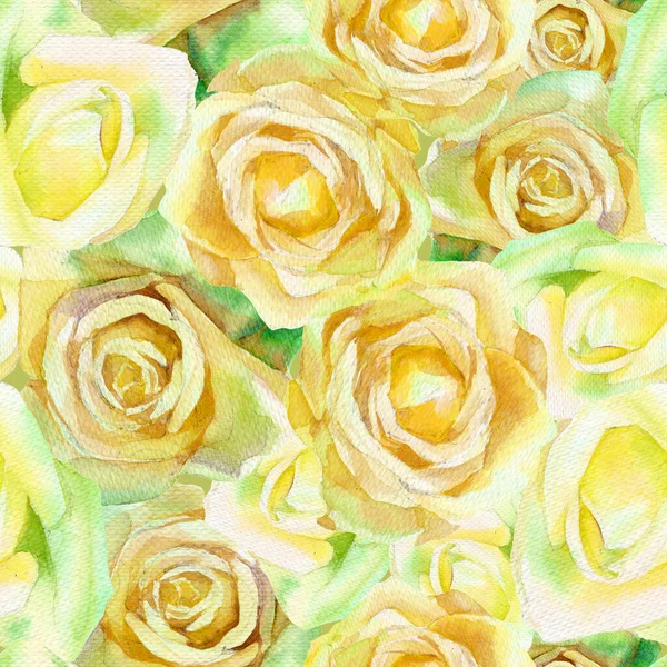 Acquerello Modello Senza Soluzione Continuità Rose Illustrazione Matrimonio Botanico — Foto Stock