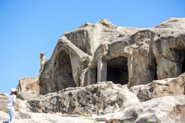 Kafkasya bölgesindeki eski mağara şehri Uplistsikhe, Gürcistan