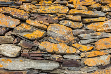 Caucasus Köyü kırsal stonewall/tipik taş duvar