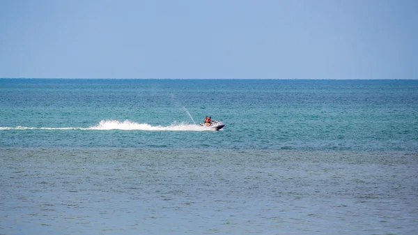 The person goes on the water scooter on the Black Sea, Batumi — Stock Photo, Image