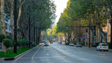 Tiflis, Gürcistan - 18 Ekim 2020: Gürcistan 'ın başkenti Tiflis' te Chavchavadze Caddesi restore edildi
