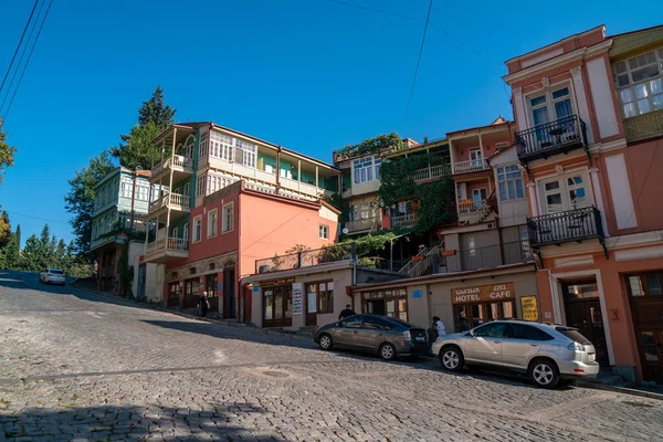 Tbilisi Geórgia Outubro 2020 Velhas Casas Históricas Tbilisi Viagem — Fotografia de Stock