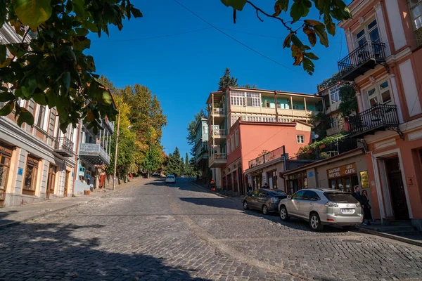 Tbilisi Geórgia Outubro 2020 Velhas Casas Históricas Tbilisi Viagem — Fotografia de Stock