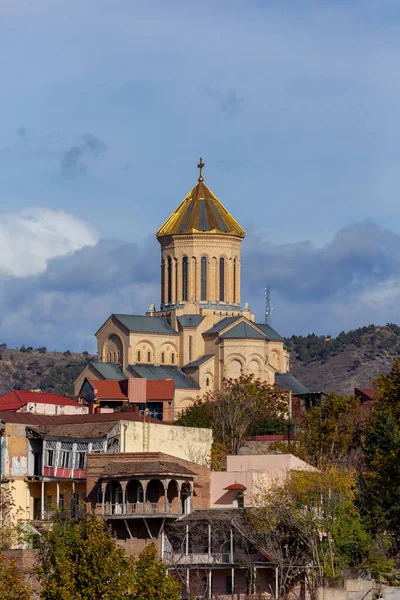 Catedral Santíssima Trindade Tbilisi Principal Catedral Igreja Ortodoxa Georgiana Arquitetura — Fotografia de Stock