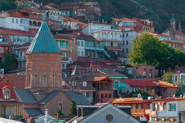 Tbilisi, Georgia -7 November, 2020: Old District Abanotubani. Tbilisi, Georgia. Religion