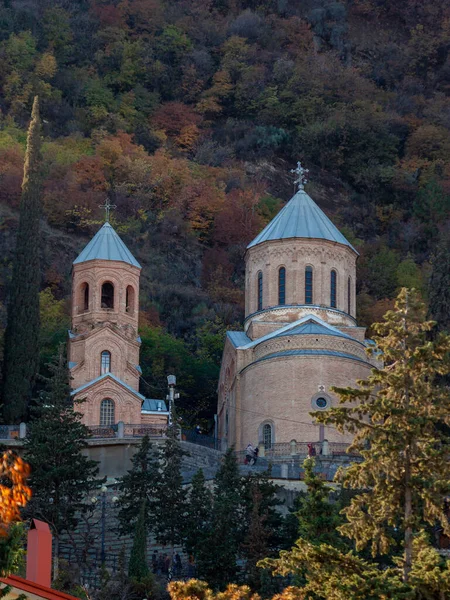 Kostel Mama Daviti Hora Mtatsminda Tbilisi Georiga Náboženská — Stock fotografie