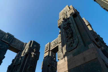 Tiflis, Gürcistan - 28 Kasım 2020: Gürcistan Tarihi Tarihi Anıtı, Tiflis