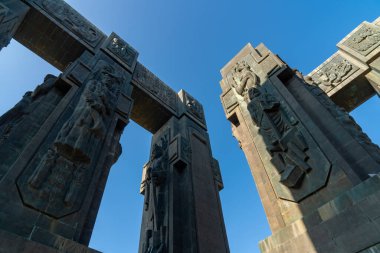 Tiflis, Gürcistan - 28 Kasım 2020: Gürcistan Tarihi Tarihi Anıtı, Tiflis