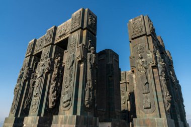 Tiflis, Gürcistan - 28 Kasım 2020: Gürcistan Tarihi Tarihi Anıtı, Tiflis