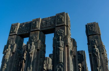 Tiflis, Gürcistan - 28 Kasım 2020: Gürcistan Tarihi Tarihi Anıtı, Tiflis