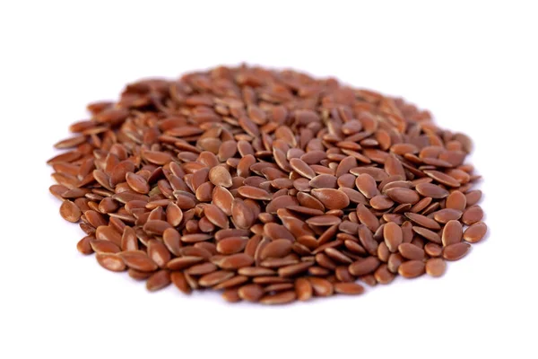 Close Flax Seeds Isolated White Background Food — Stock Photo, Image