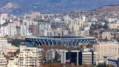 Tiflis, Gürcistan - 23 Kasım 2020: Boris Paichadze Dinamo Arena 'nın hava manzarası