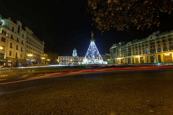 Тбилиси Грузия Декабря 2020 Года Рождество Тбилиси Площадь Свободы — стоковое фото