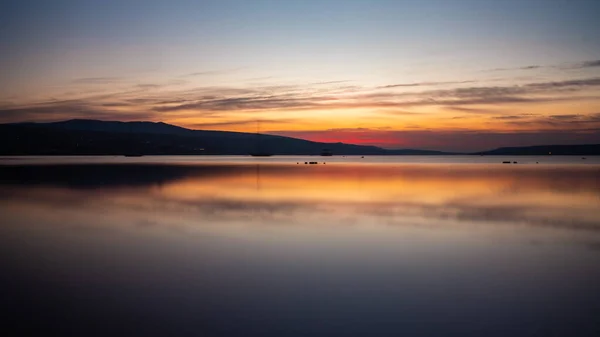 Increíble Vista Del Amanecer Mar Tiflis Disparado Con Larga Exposición —  Fotos de Stock