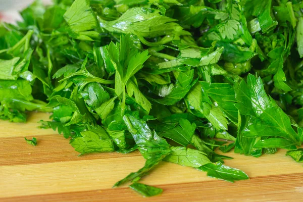 Makroaufnahme Von Grüner Frischer Petersilie Frischem Gemüse — Stockfoto