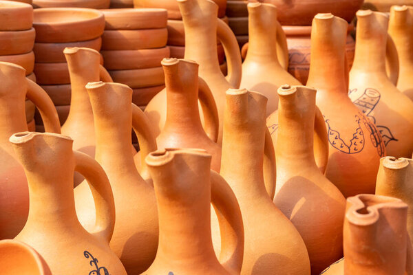 Traditional Georgian Clay Pottery Sale Village Shrosha Georgia — Stock Photo, Image