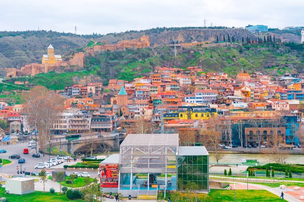 Tbilissi Géorgie Avril 2021 Belle Vue Panoramique Sur Vieux Tbilissi — Photo