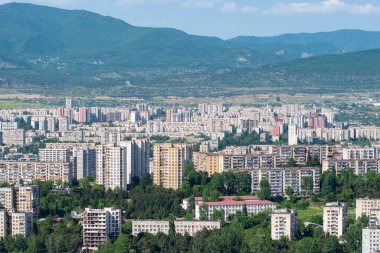 Tiflis 'in yerleşim alanı, Gldani ve Mukhiani' deki çok katlı binalar. Georgia