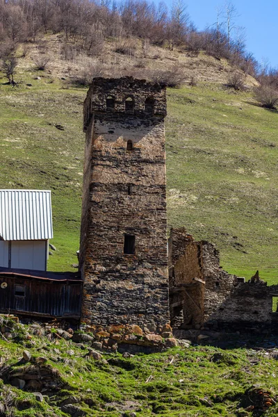 Traditionele Oude Svan Towers Upper Svaneti Kaukasus Reizen Georgië — Stockfoto