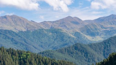 Tusheti Dağları 'nın güzel manzarası, manzara. Georiga 'ya git.