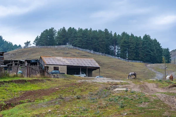 Village Montagne Omalo Dans Réserve Naturelle Tusheti Géorgie Voyages — Photo