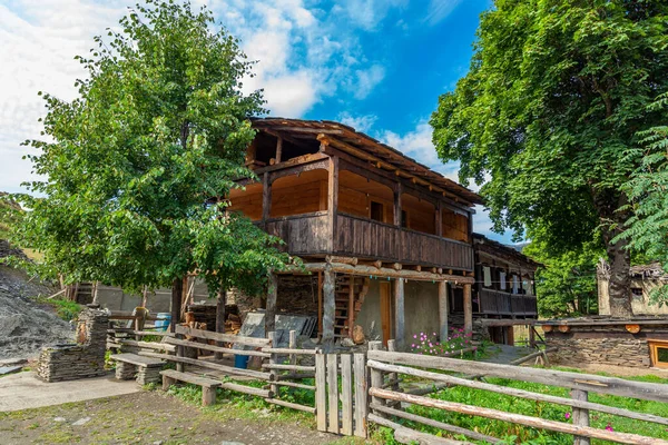 Het Dorp Boven Omalo Het Fort Keselo Reis Naar Georgië — Stockfoto