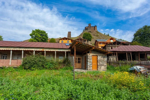 Het Dorp Boven Omalo Het Fort Keselo Reis Naar Georgië — Stockfoto