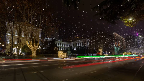 Тбилиси Грузия Декабря 2020 Года Рождество Тбилиси Руставели — стоковое фото