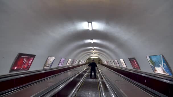 Tiflis Georgien August 2021 Rolltreppe Der Metro Rustaweli Der Stadt — Stockvideo