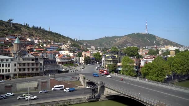 Tbilisi Geórgia Agosto 2021 Bela Vista Old Tbilisi Abanotubani Viagens — Vídeo de Stock