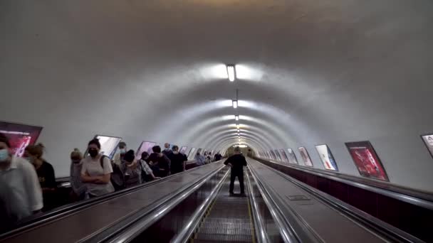 Tiflis Georgien August 2021 Rolltreppe Der Metro Rustaweli Der Stadt — Stockvideo