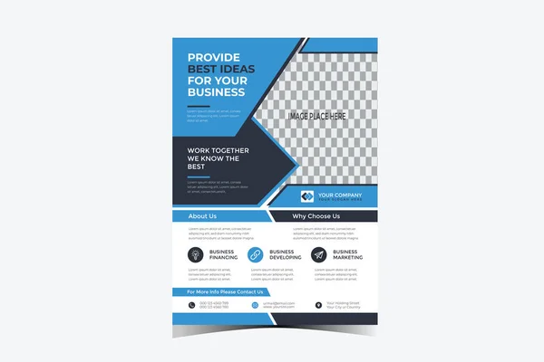 Εταιρικό Multipurpose Business Flyer Σχεδιασμός Πρότυπο Για Τις Υπηρεσίες Της — Φωτογραφία Αρχείου